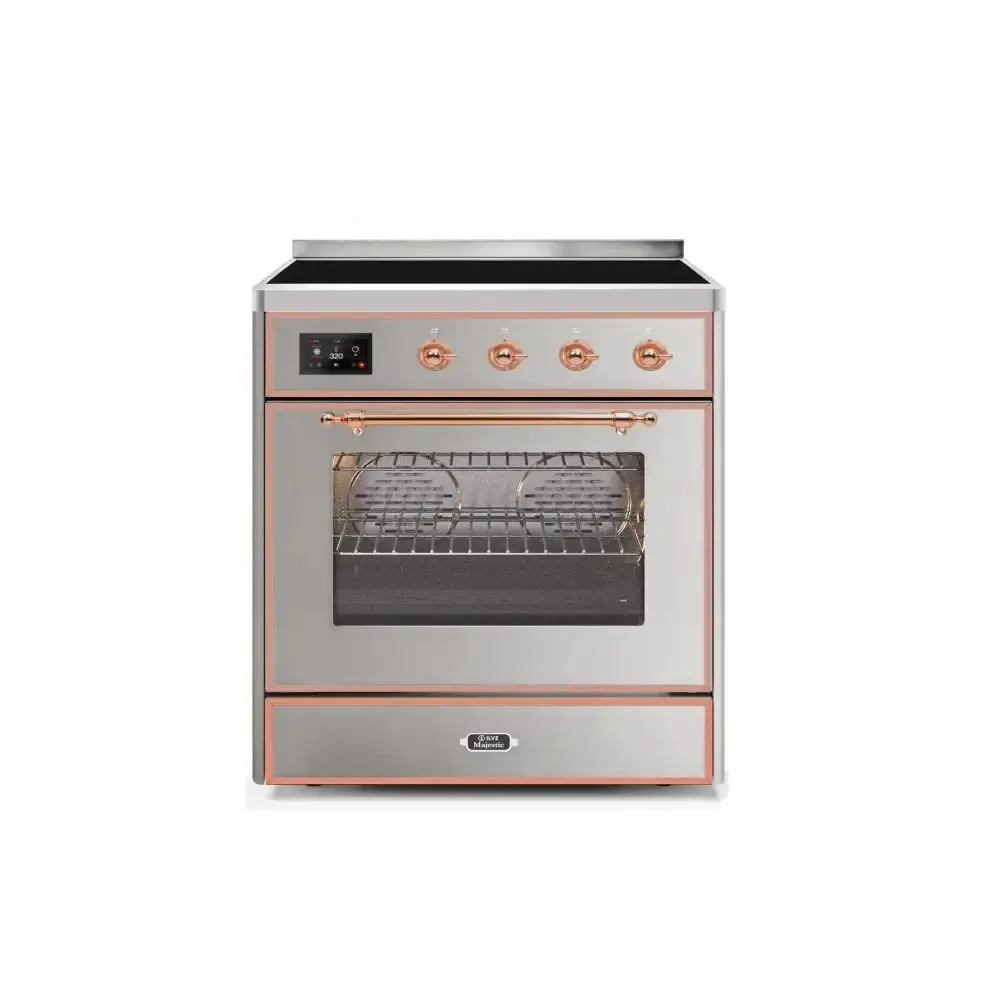 ILVE Majestic II 30 Inch Freestanding Electric Induction Range with Copper Trim