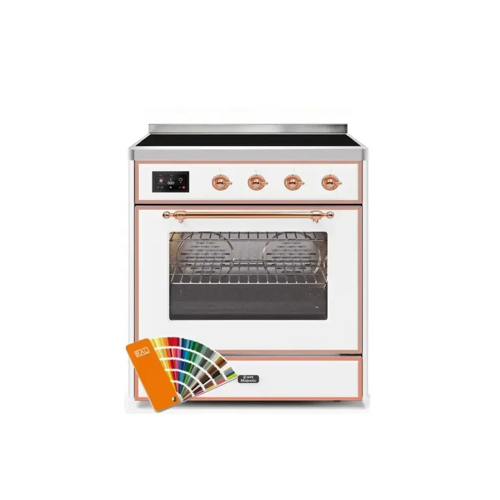 ILVE Majestic II 30 Inch Freestanding Electric Induction Range with Copper Trim