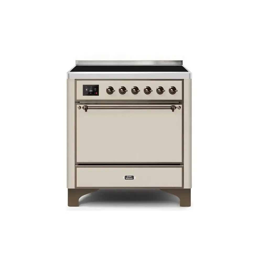 ILVE Majestic II 36 Inch Electric Freestanding Induction Range with Solid Door and Bronze Trim