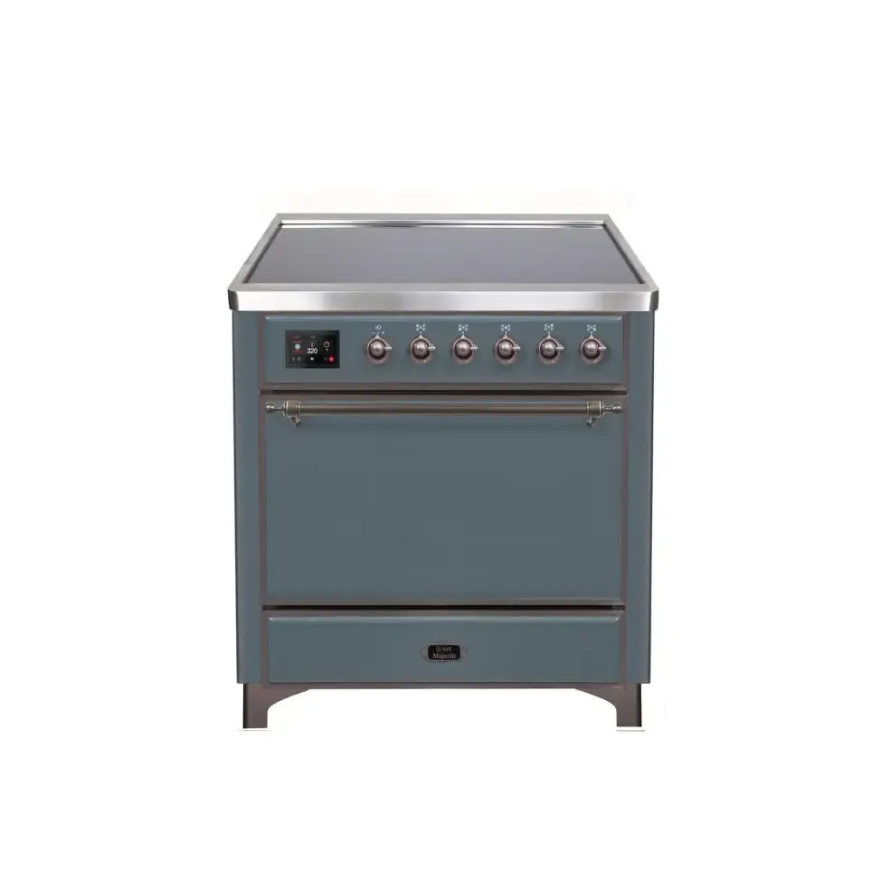 ILVE Majestic II 36 Inch Electric Freestanding Induction Range with Solid Door and Bronze Trim