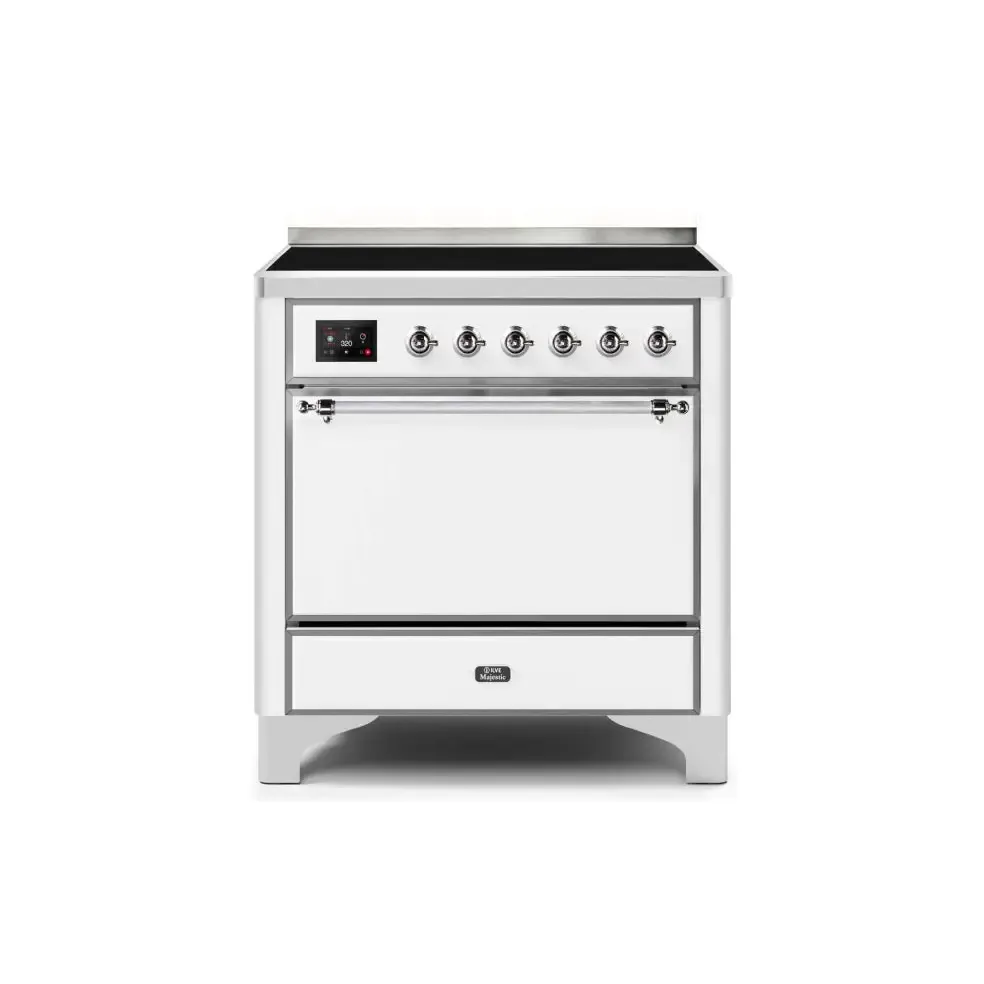 ILVE Majestic II 36 Inch Electric Freestanding Induction Range with Solid Door and Chrome Trim