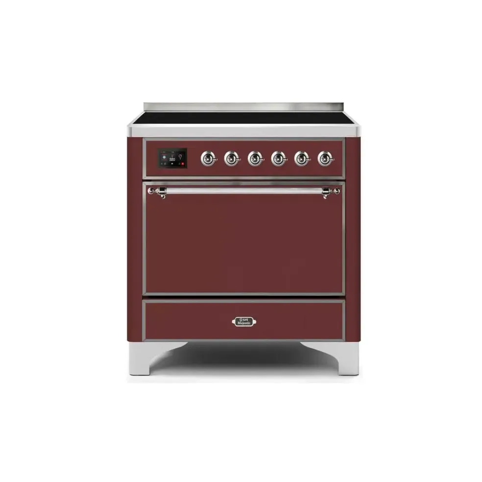 ILVE Majestic II 36 Inch Electric Freestanding Induction Range with Solid Door and Chrome Trim