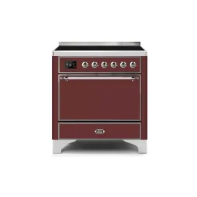 ILVE Majestic II 36 Inch Electric Freestanding Induction Range with Solid Door and Chrome Trim