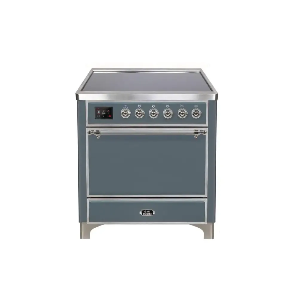 ILVE Majestic II 36 Inch Electric Freestanding Induction Range with Solid Door and Chrome Trim