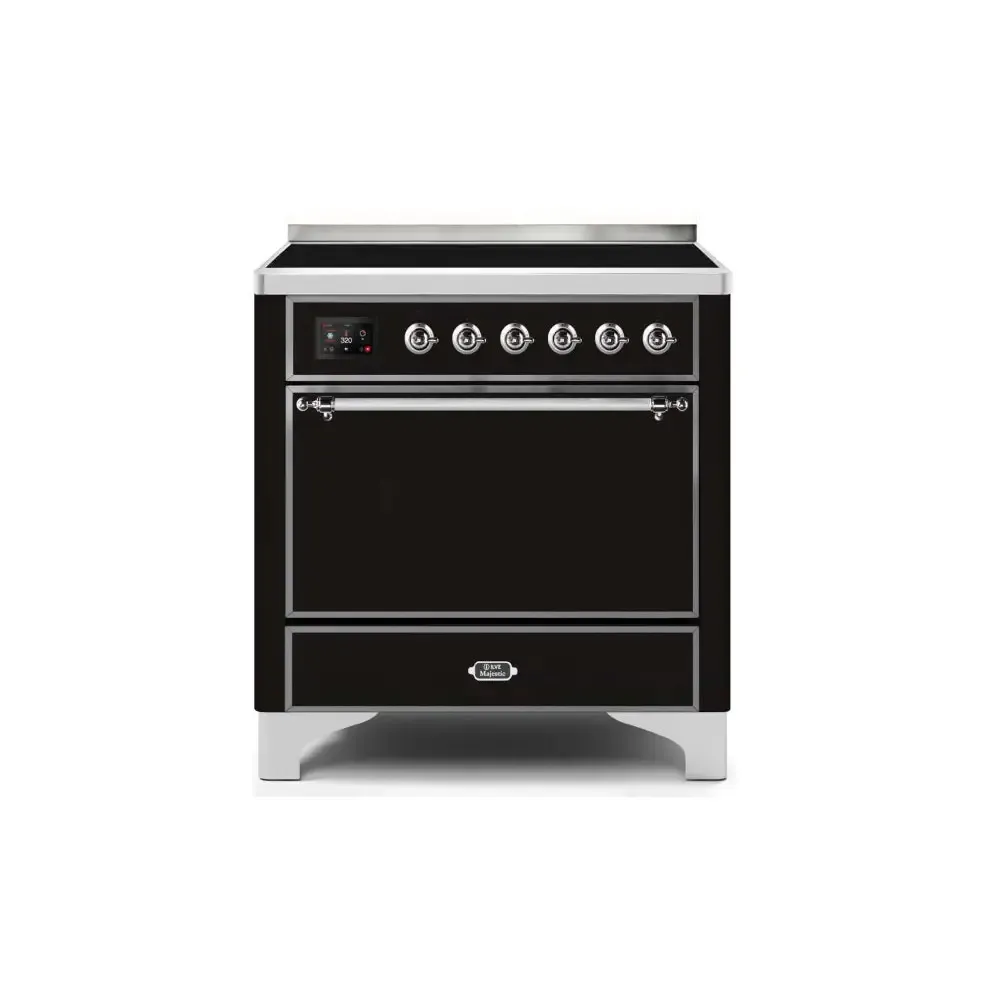 ILVE Majestic II 36 Inch Electric Freestanding Induction Range with Solid Door and Chrome Trim