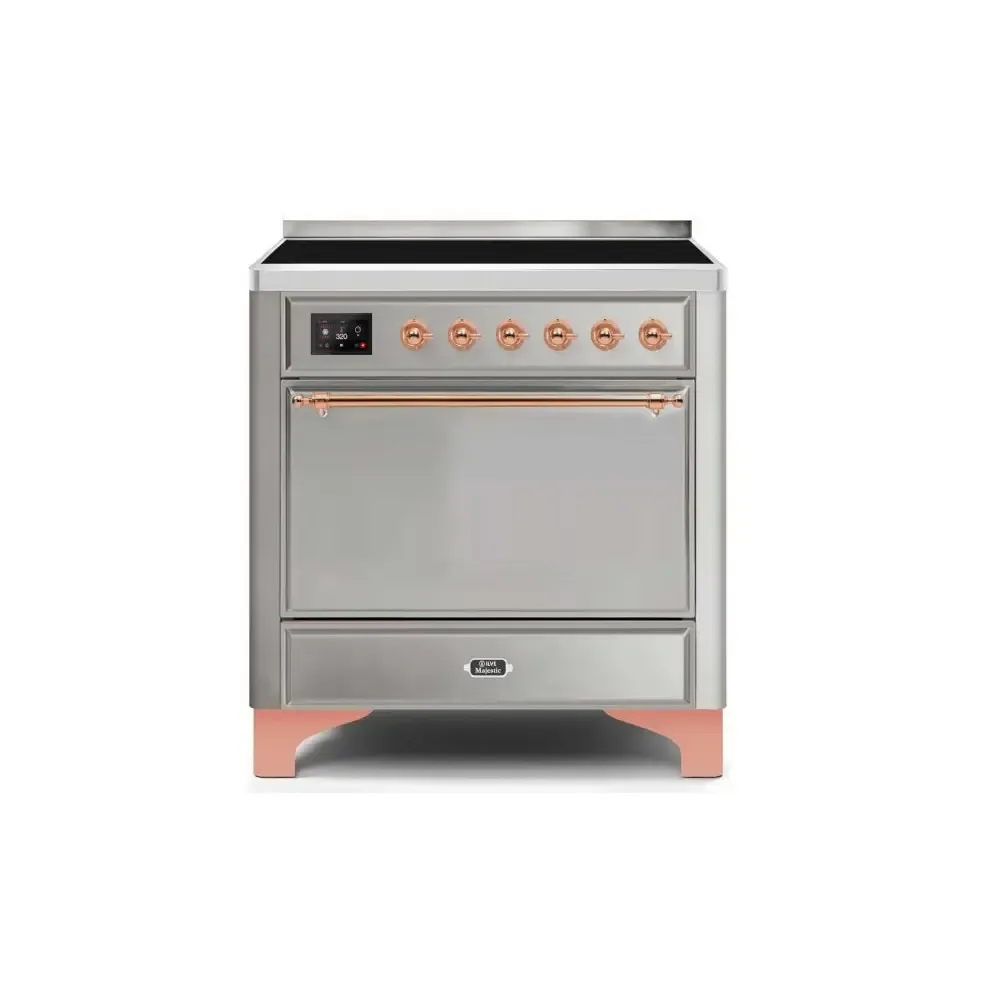 ILVE Majestic II 36 Inch Electric Freestanding Induction Range with Solid Door and Copper Trim