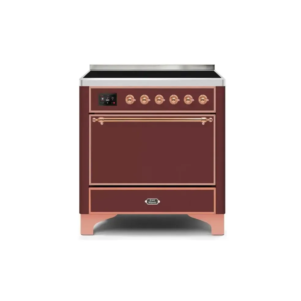 ILVE Majestic II 36 Inch Electric Freestanding Induction Range with Solid Door and Copper Trim