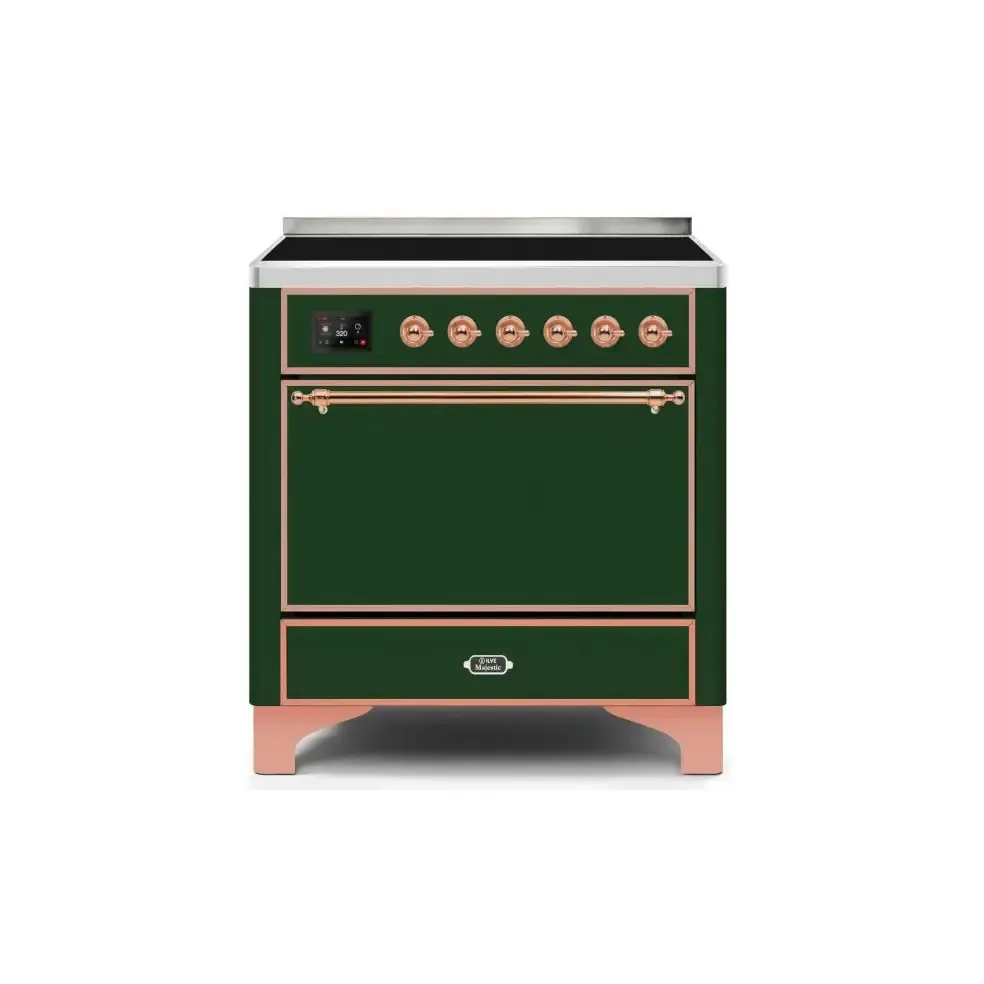 ILVE Majestic II 36 Inch Electric Freestanding Induction Range with Solid Door and Copper Trim