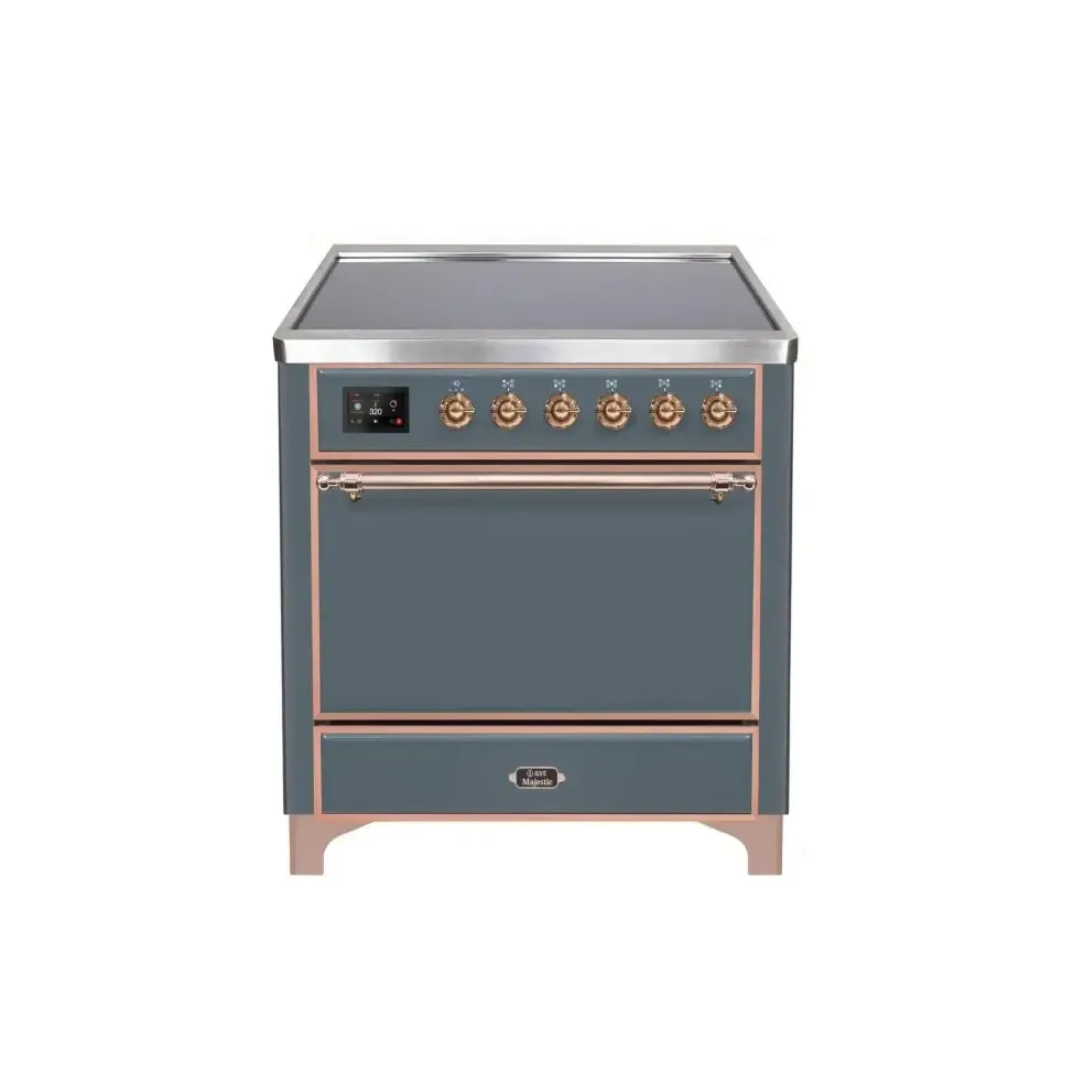 ILVE Majestic II 36 Inch Electric Freestanding Induction Range with Solid Door and Copper Trim