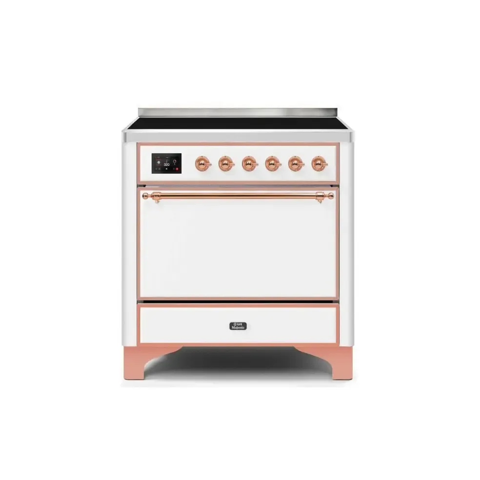 ILVE Majestic II 36 Inch Electric Freestanding Induction Range with Solid Door and Copper Trim