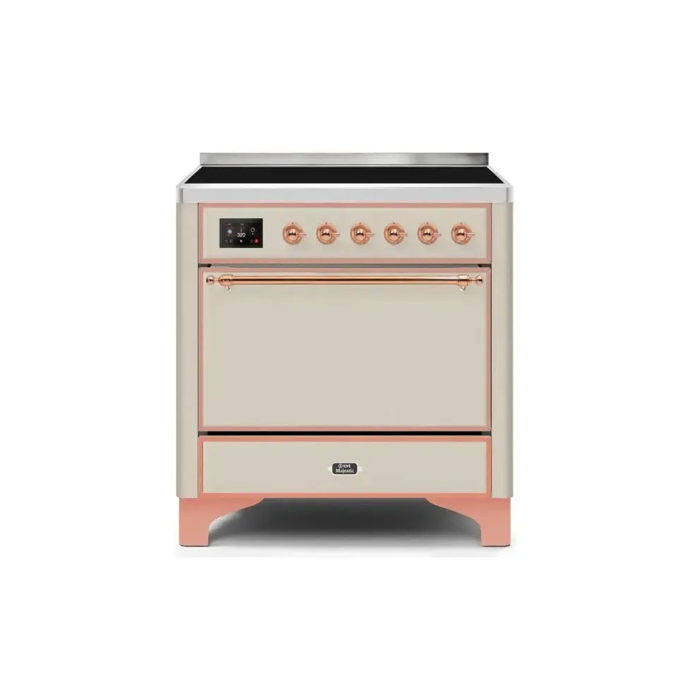 ILVE Majestic II 36 Inch Electric Freestanding Induction Range with Solid Door and Copper Trim