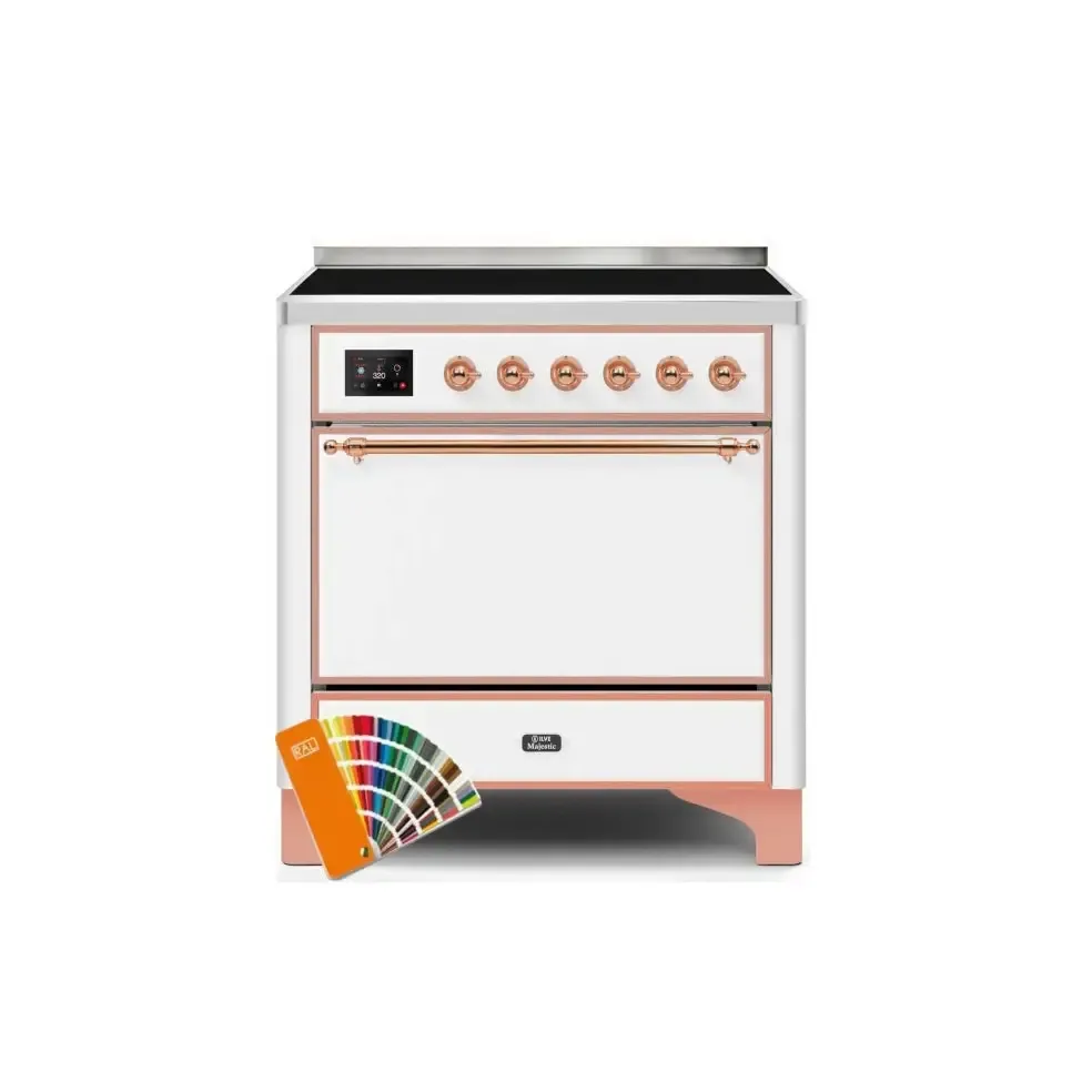 ILVE Majestic II 36 Inch Electric Freestanding Induction Range with Solid Door and Copper Trim