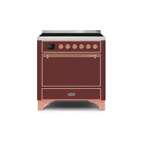 ILVE Majestic II 36 Inch Electric Freestanding Induction Range with Solid Door and Copper Trim