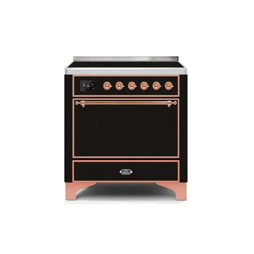 ILVE Majestic II 36 Inch Electric Freestanding Induction Range with Solid Door and Copper Trim