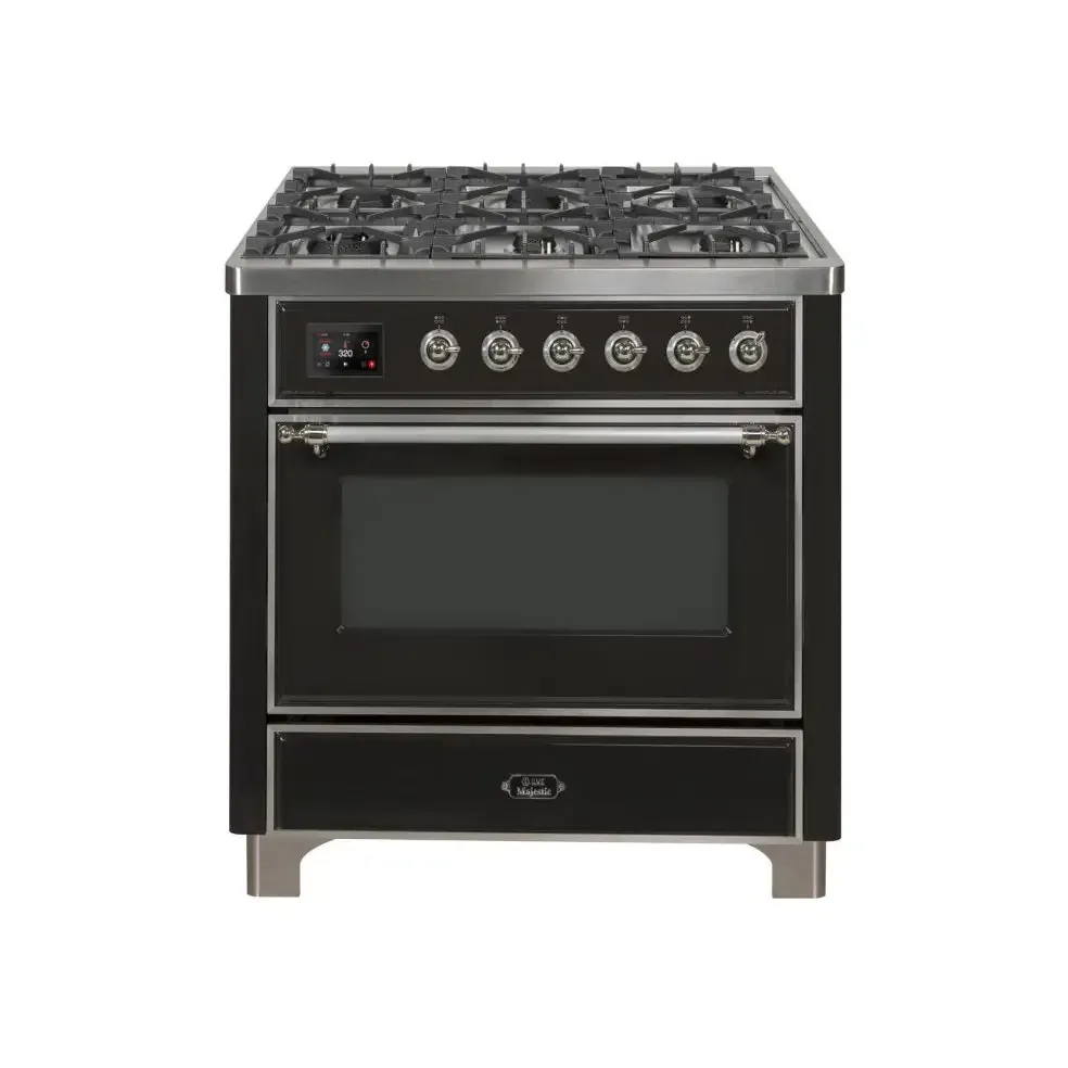 ILVE Majestic II 36 Inch Freestanding Dual Fuel Range Single Oven Liquid Propane with Chrome Trim