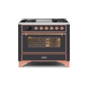 ILVE Majestic II 36 Inch Freestanding Dual Fuel Range Single Oven Natural Gas with Copper Trim