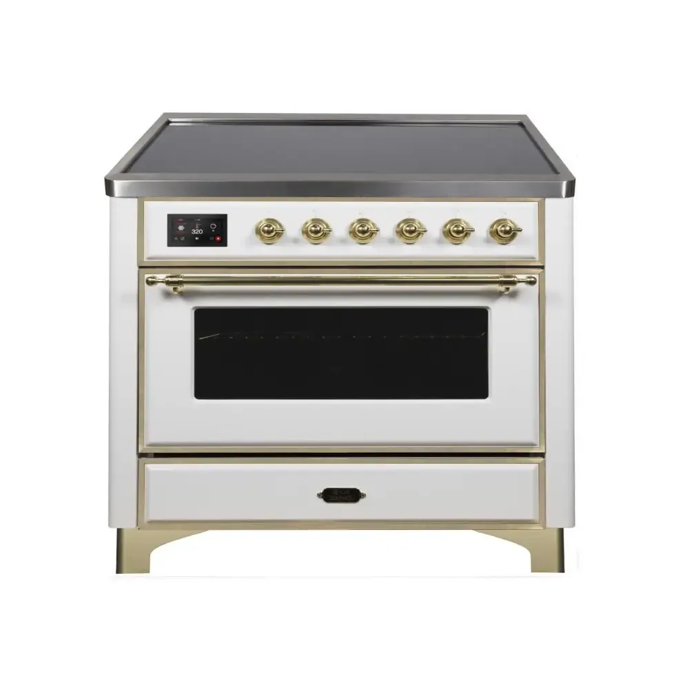 ILVE Majestic II 36 Inch Freestanding Electric Induction Range with Brass Trim