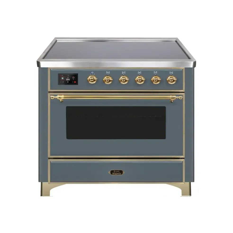 ILVE Majestic II 36 Inch Freestanding Electric Induction Range with Brass Trim