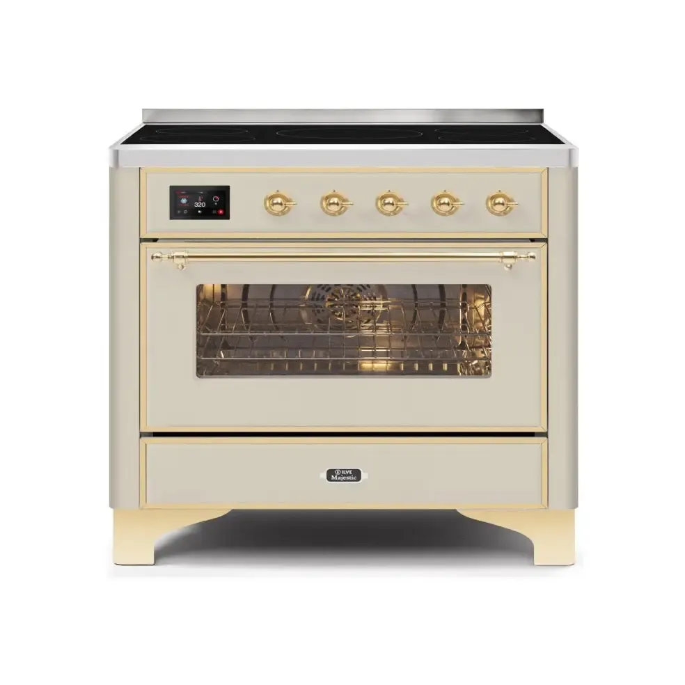 ILVE Majestic II 36 Inch Freestanding Electric Induction Range with Brass Trim