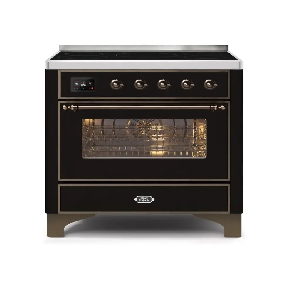 ILVE Majestic II 36 Inch Freestanding Electric Induction Range with Bronze Trim