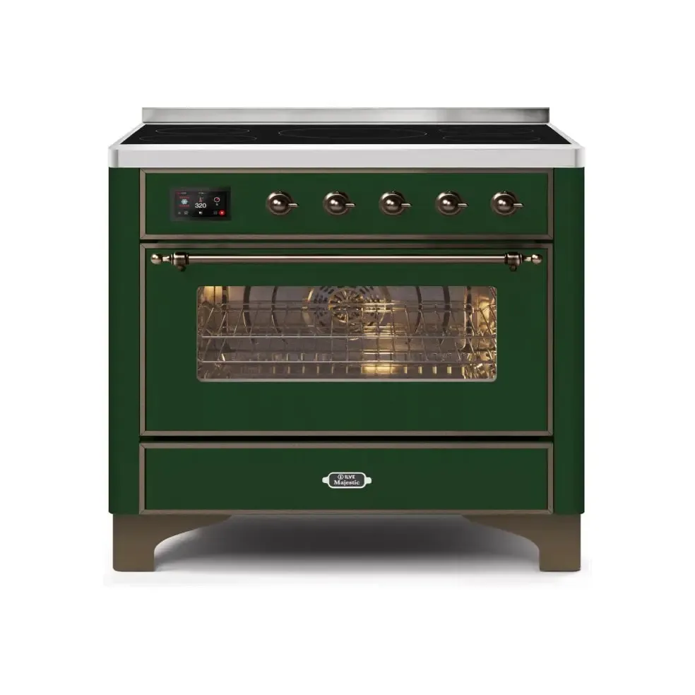 ILVE Majestic II 36 Inch Freestanding Electric Induction Range with Bronze Trim