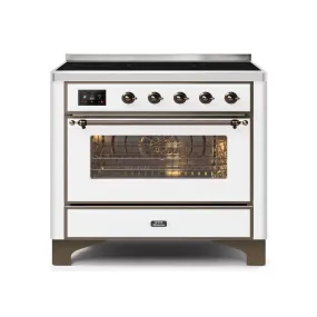 ILVE Majestic II 36 Inch Freestanding Electric Induction Range with Bronze Trim