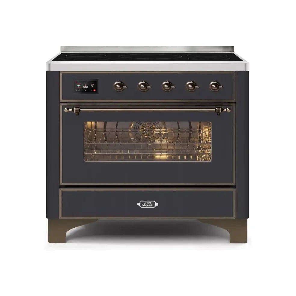 ILVE Majestic II 36 Inch Freestanding Electric Induction Range with Bronze Trim