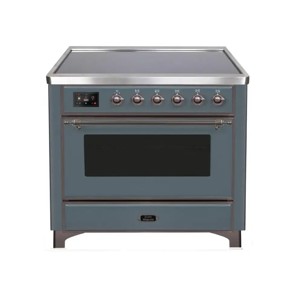 ILVE Majestic II 36 Inch Freestanding Electric Induction Range with Bronze Trim