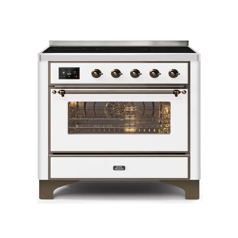 ILVE Majestic II 36 Inch Freestanding Electric Induction Range with Bronze Trim