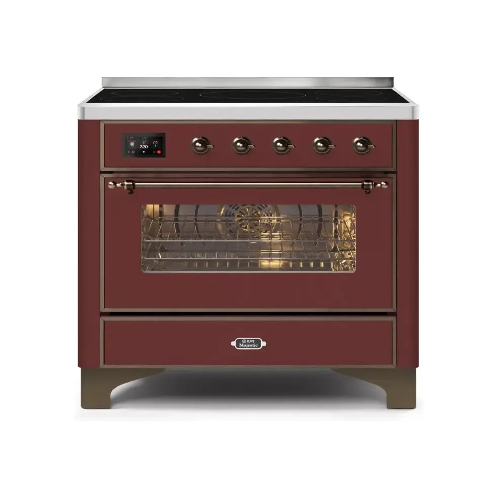 ILVE Majestic II 36 Inch Freestanding Electric Induction Range with Bronze Trim