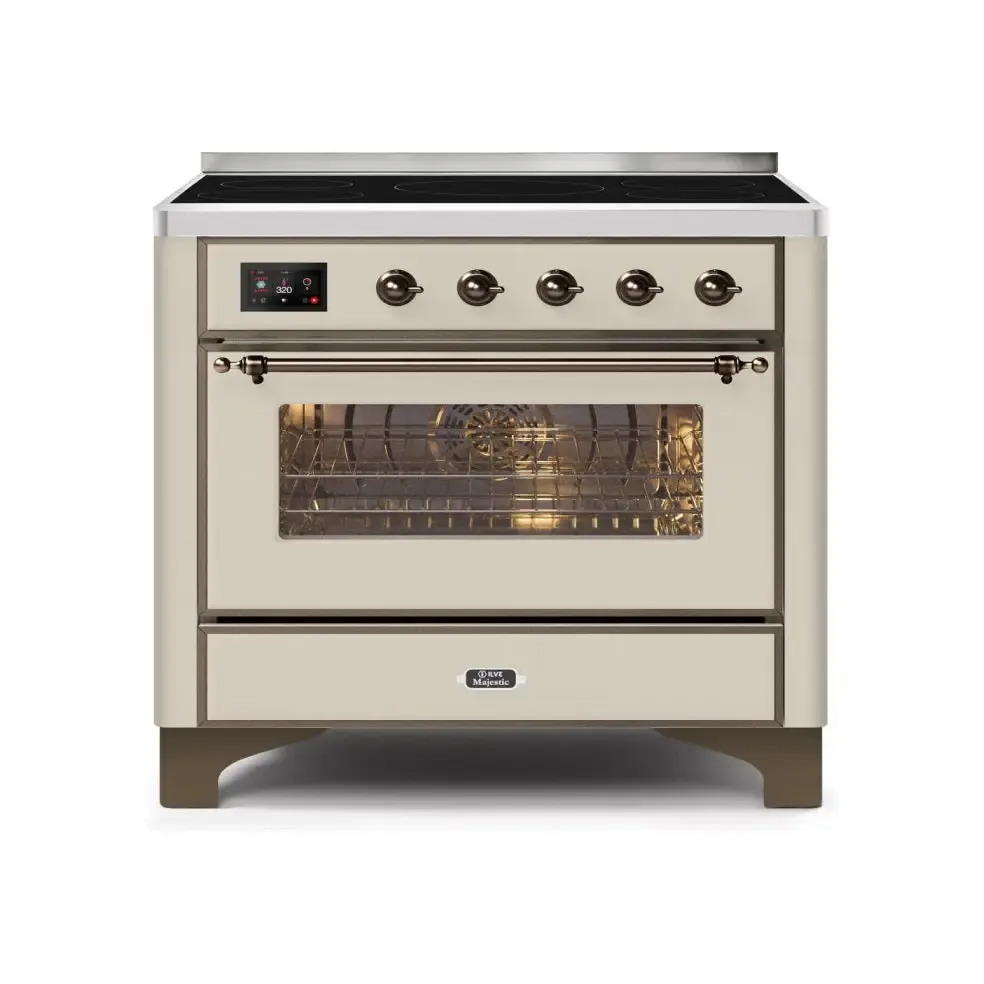 ILVE Majestic II 36 Inch Freestanding Electric Induction Range with Bronze Trim