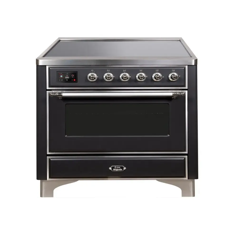 ILVE Majestic II 36 Inch Freestanding Electric Induction Range with Chrome Trim