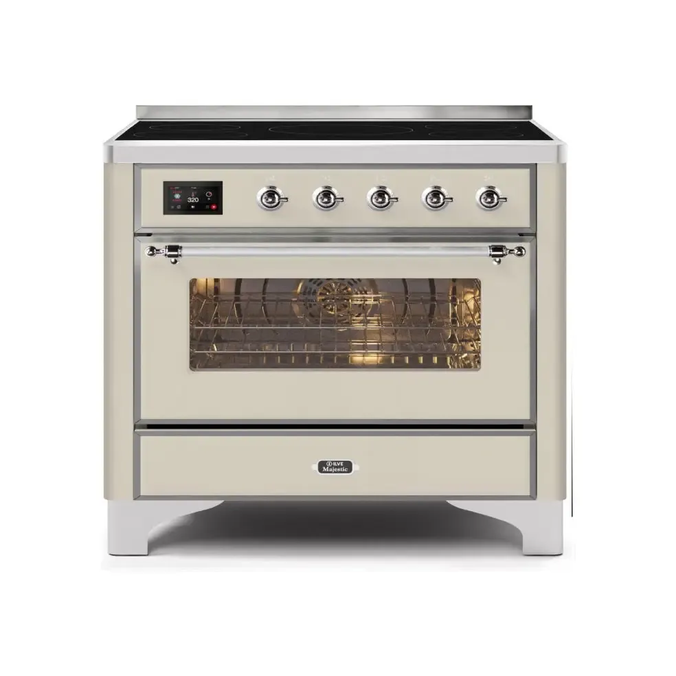 ILVE Majestic II 36 Inch Freestanding Electric Induction Range with Chrome Trim