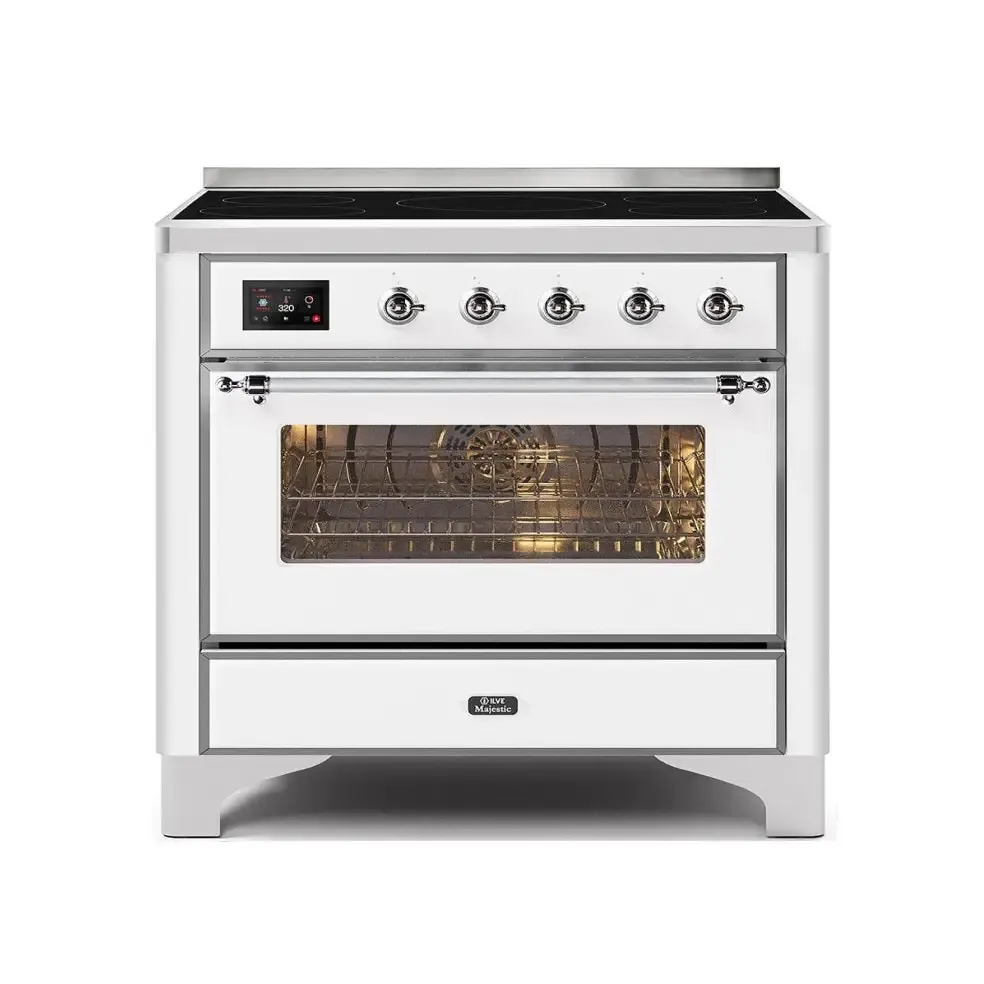 ILVE Majestic II 36 Inch Freestanding Electric Induction Range with Chrome Trim