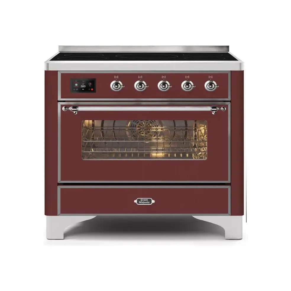 ILVE Majestic II 36 Inch Freestanding Electric Induction Range with Chrome Trim