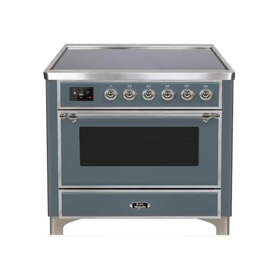 ILVE Majestic II 36 Inch Freestanding Electric Induction Range with Chrome Trim