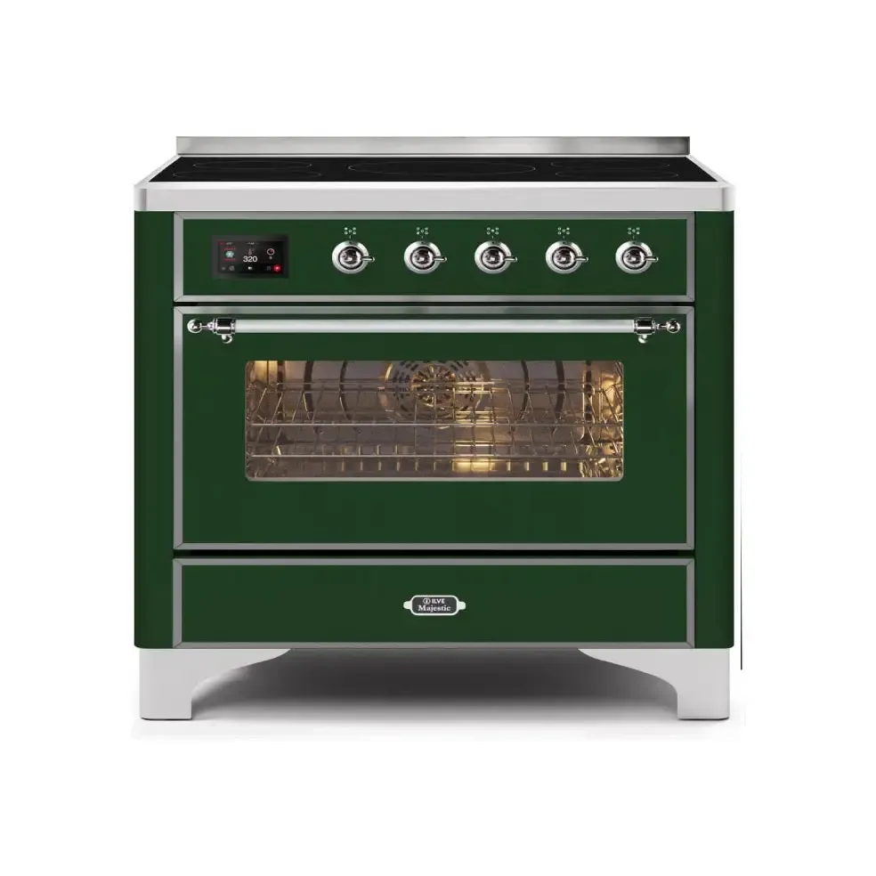 ILVE Majestic II 36 Inch Freestanding Electric Induction Range with Chrome Trim