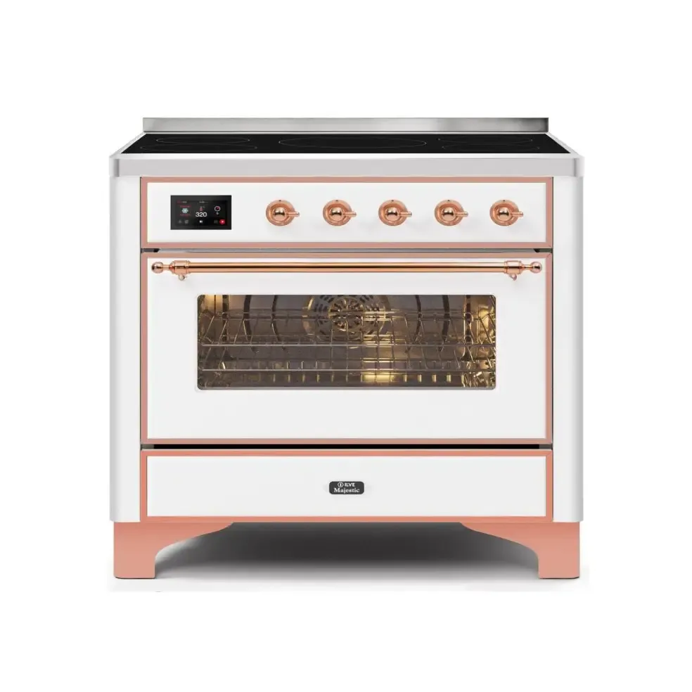 ILVE Majestic II 36 Inch Freestanding Electric Induction Range with Copper Trim