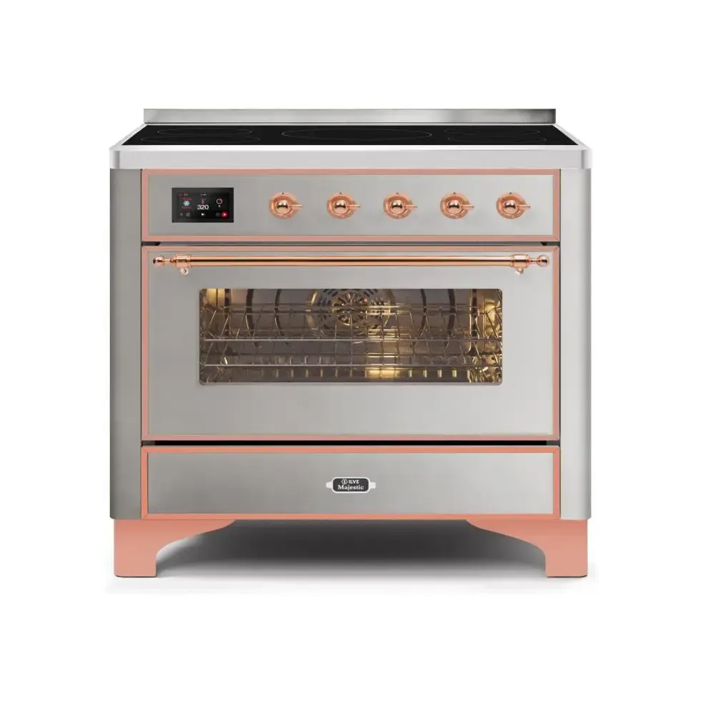 ILVE Majestic II 36 Inch Freestanding Electric Induction Range with Copper Trim