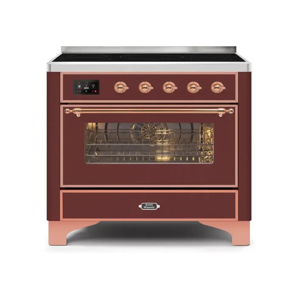 ILVE Majestic II 36 Inch Freestanding Electric Induction Range with Copper Trim