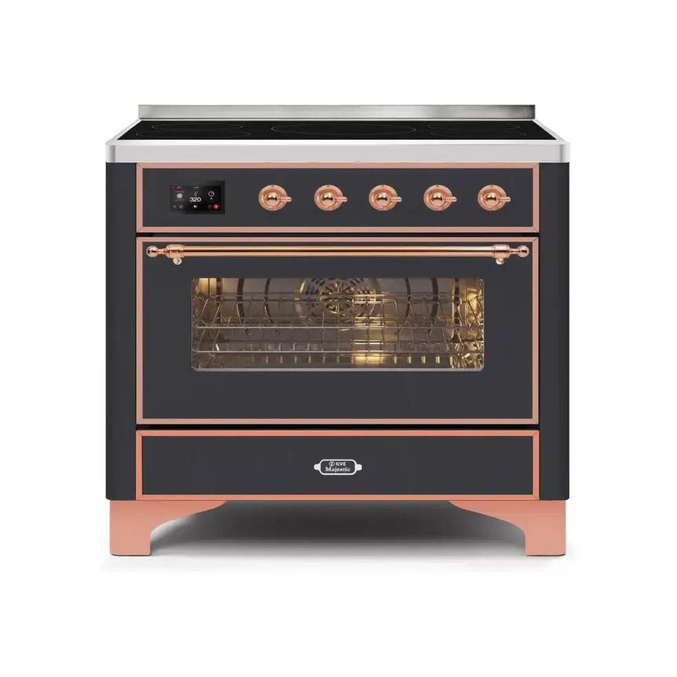 ILVE Majestic II 36 Inch Freestanding Electric Induction Range with Copper Trim