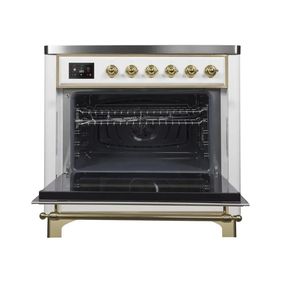 ILVE Majestic II 36 Inch Freestanding Electric Induction Range with Copper Trim