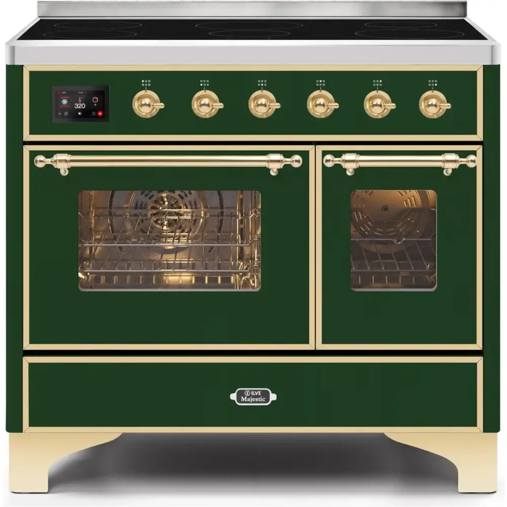 ILVE Majestic II 40 Inch Electric Freestanding Induction Range with Brass Trim