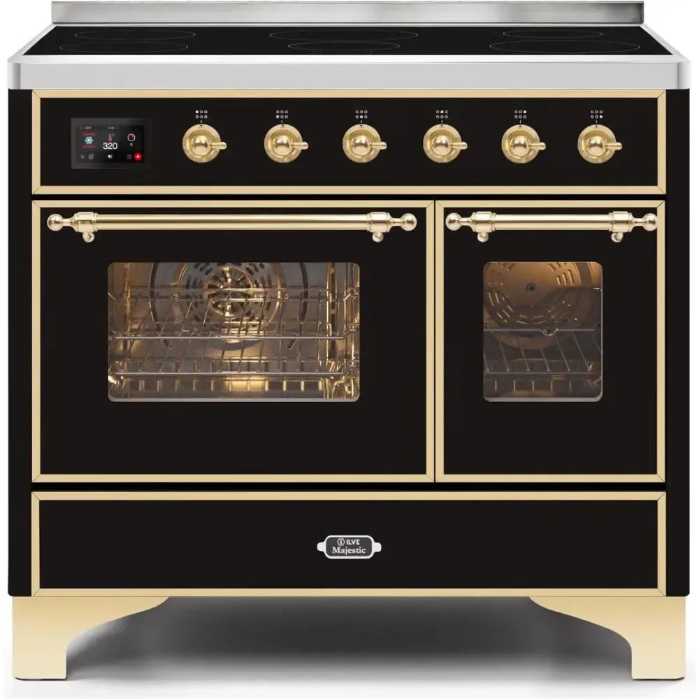 ILVE Majestic II 40 Inch Electric Freestanding Induction Range with Brass Trim