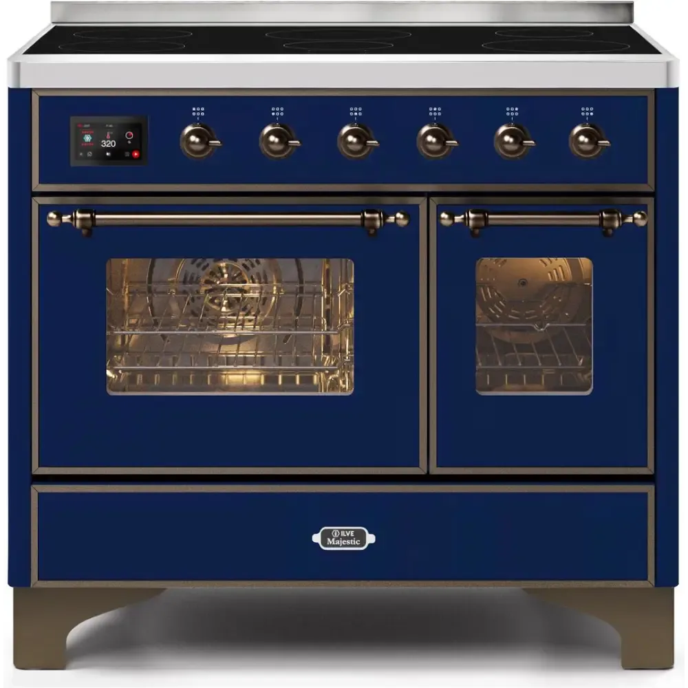 ILVE Majestic II 40 Inch Electric Freestanding Induction Range with Bronze Trim