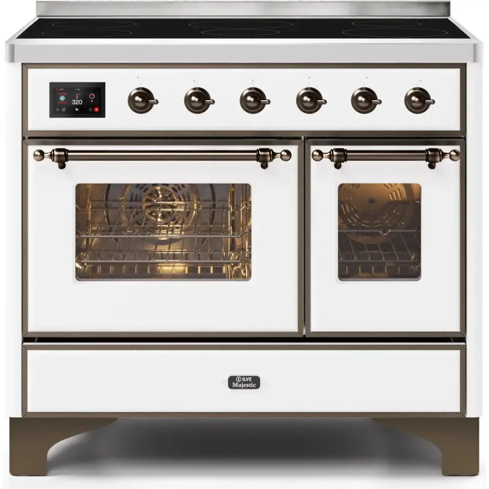 ILVE Majestic II 40 Inch Electric Freestanding Induction Range with Bronze Trim