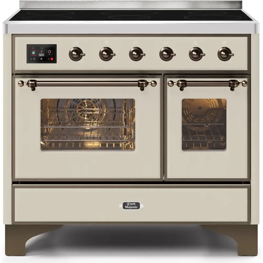 ILVE Majestic II 40 Inch Electric Freestanding Induction Range with Bronze Trim