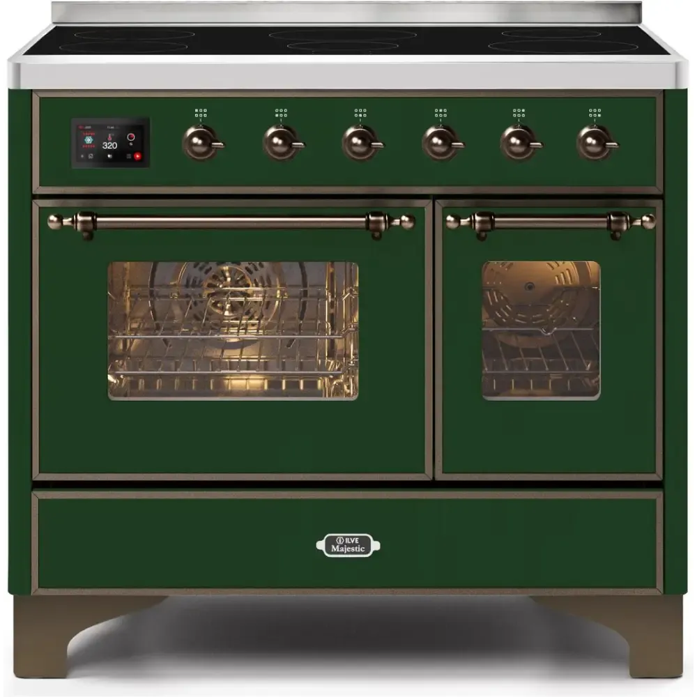 ILVE Majestic II 40 Inch Electric Freestanding Induction Range with Bronze Trim