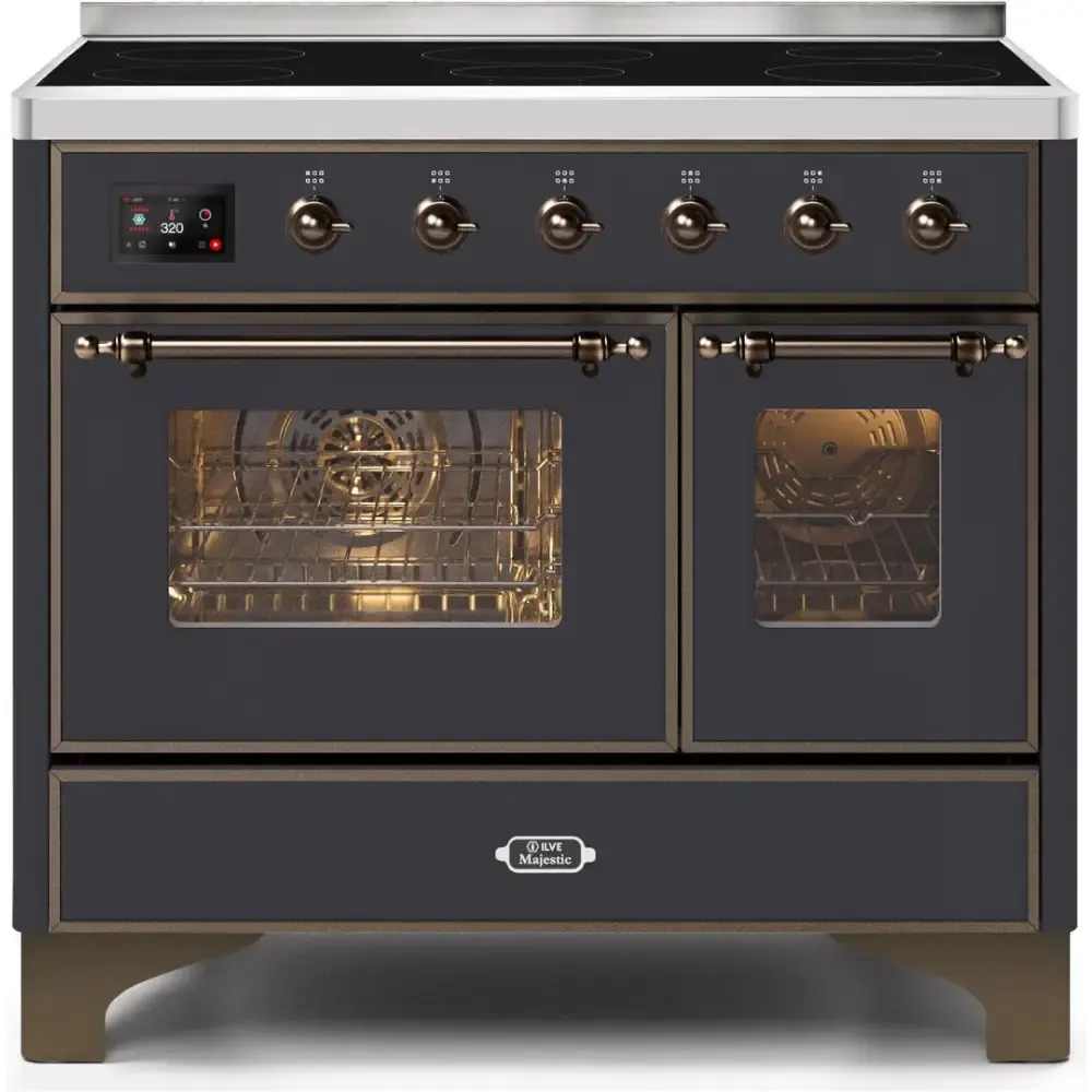 ILVE Majestic II 40 Inch Electric Freestanding Induction Range with Bronze Trim