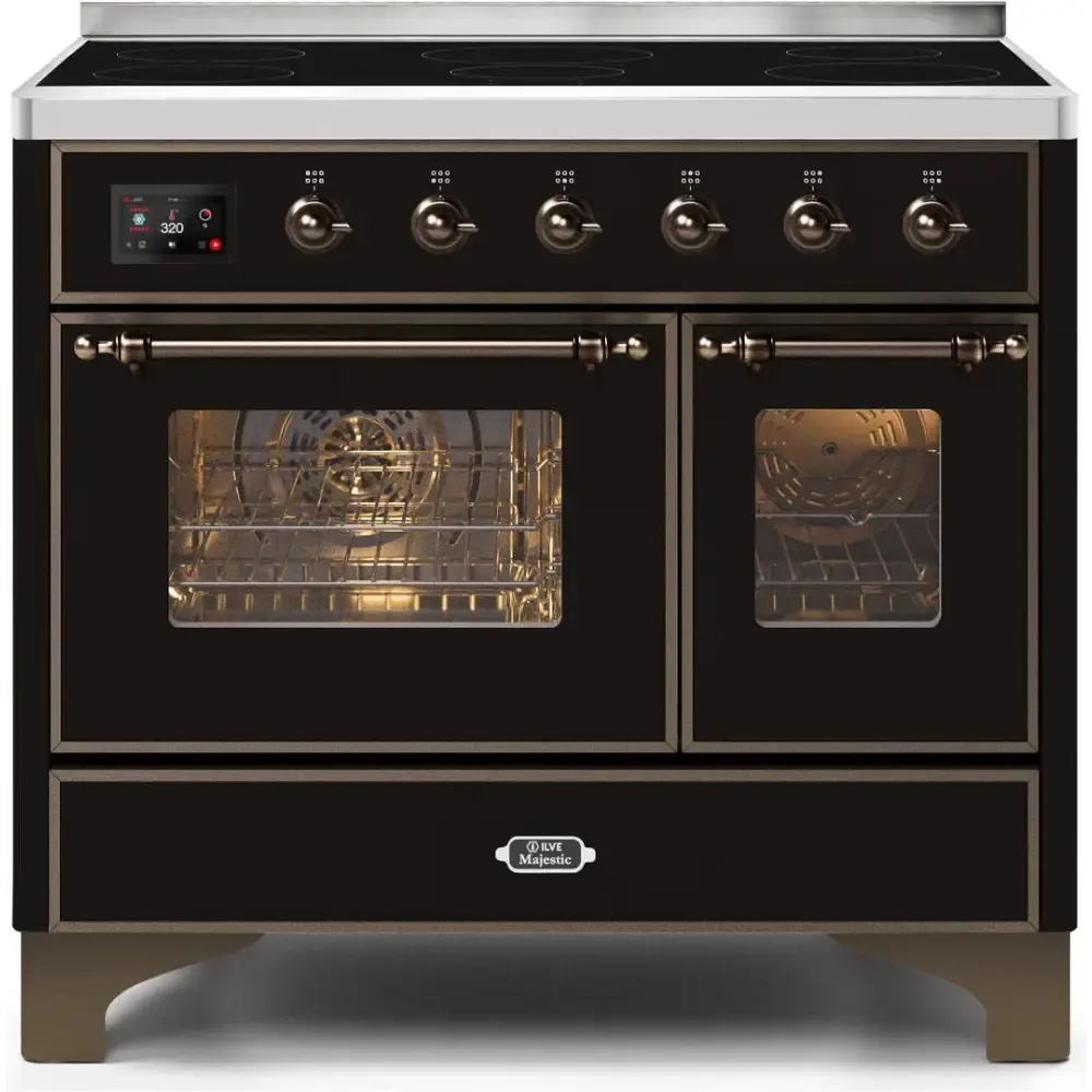 ILVE Majestic II 40 Inch Electric Freestanding Induction Range with Bronze Trim